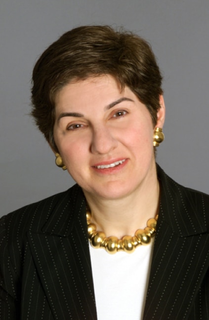 A professional headshot of Sharmin Mossavar-Rahmani